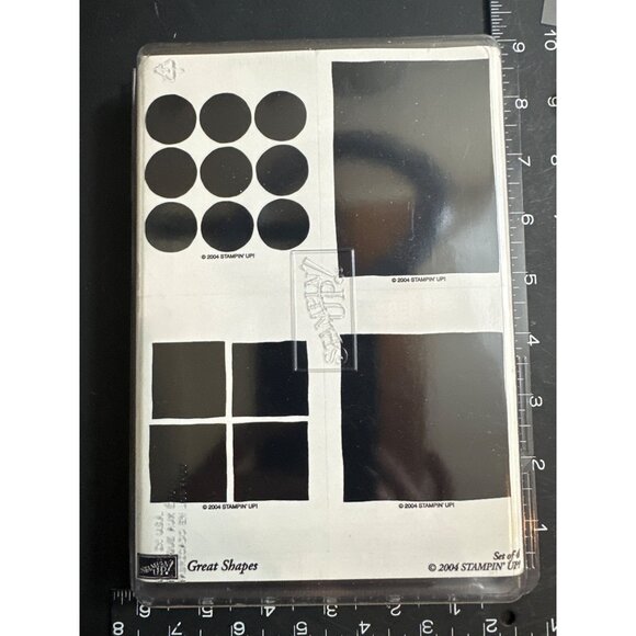 Stampin Up! Great Shapes Background Journal Rubber Wood-Mounted Stamp Set - Picture 1 of 2